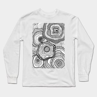 Doodle Flowers black and white Long Sleeve T-Shirt